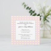 Retro Housewarming Invitation - Roze & Geel Kaart (Staand voorkant)