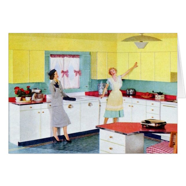 Retro Housewives in Kitchen (Voorkant Horizontaal)