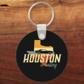  Retro Houston Texas City Map Sleutelhanger (Voorkant)