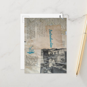 Retro Houtbewerking Intro Mixed Media Collage Briefkaart