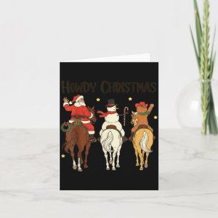 Retro Howdy Kerstmis Kerstman Sneeuwpop Gingersnap Kaart