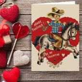 Retro Howdy Pardner Custom Valentijnsdag Feestdagen Kaart