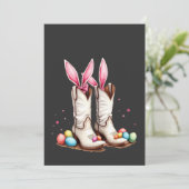 Retro Howdy Pasen Funny Cowboy Laarzen Paaseieren Kaart (Staand voorkant)