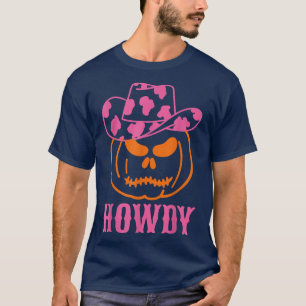 Retro Howdy Pumpkin Herfst Autumn Westerne Hallowe T-shirt
