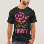 Retro Howdy Pumpkin Herfst Autumn Westerne Hallowe T-shirt (Voorkant)