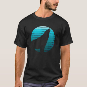 Retro Howling Wolf Sunset T-shirt