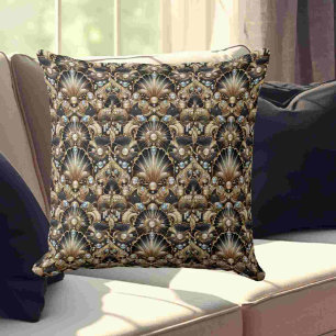 Retro Huisaccenten Zwart en Goud Art Deco Kussen
