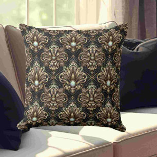 Retro Huisaccenten Zwart en Goud Art Deco Kussen