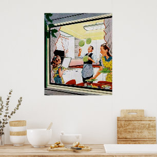 Retro huisdecor poster