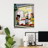 Retro  huisdecor poster (Thuiskantoor)