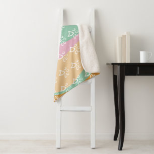 Retro huisdier pootafdruk marmer groovy sherpa deken
