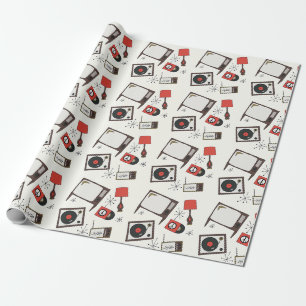 Retro,  huishoudelijke artikelen cadeaupapier