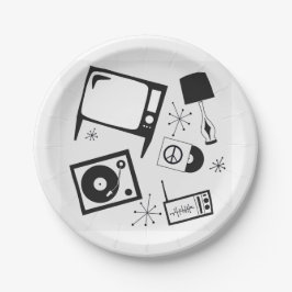 Retro, huishoudelijke design papieren bordje