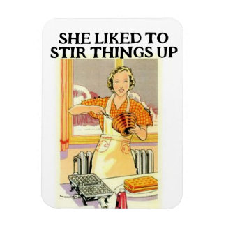 RETRO HUISVROUW FUNNY MAGNEET