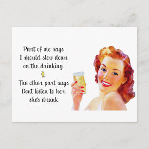 Retro Huisvrouw Funny Quote Ansichtkaart Briefkaart