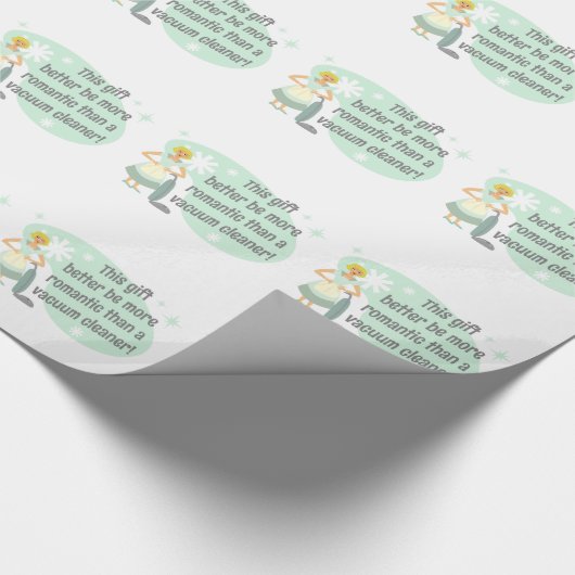 Retro huisvrouw haat het vacuüm cadeaupapier (Hoek)