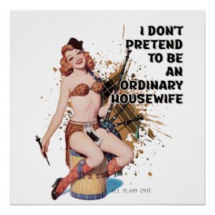  Retro Huisvrouw Humor Pin-up Meisje Perfect Poster