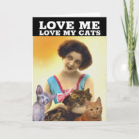 RETRO HUISVROUW KAT HELLO KAART