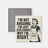 Retro huisvrouw magneet grappig (Voorkant / Achterkant)