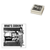 RETRO HUISVROUW "WAT IS KOKEN?" RUBBERSTEMPEL RUBBERSTEMPEL (Gestempeld)