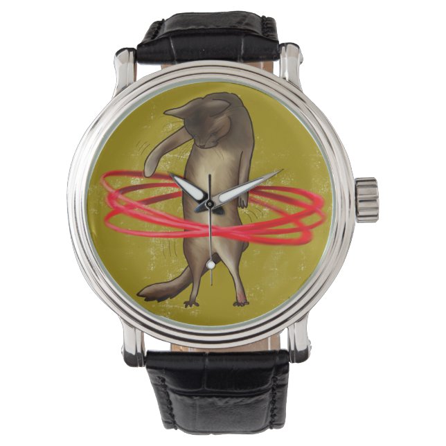 Retro Hula Cat - Watch Horloge (Voorkant)