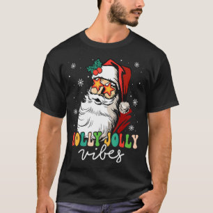 Retro Hulst Kerstmis Jolly Vibes Kerstman Vrolijke T-shirt