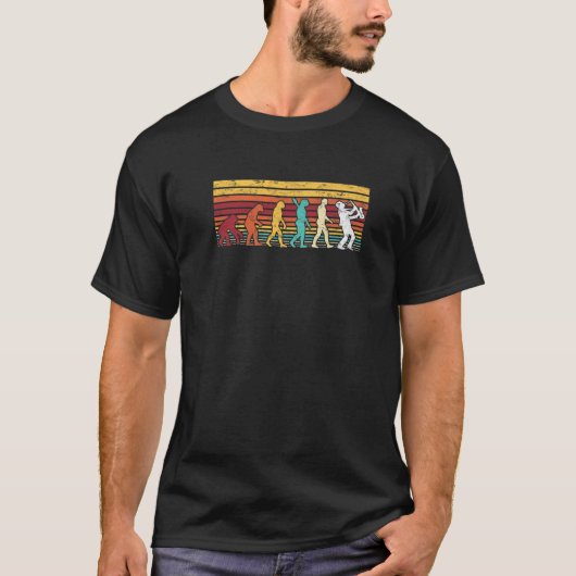 Retro  Human Evolution Saxofonist T-shirt (Voorkant)