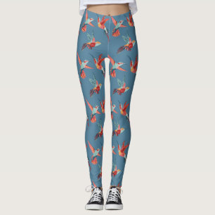 Retro Hummingbird Patroon 2 Leggings