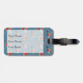 Retro Hummingbird Patroon | Monogram Bagagelabel (Achterkant horizontaal)