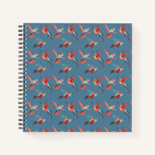 Retro Hummingbird Patroon Notitieboek