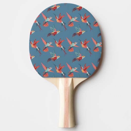 Retro Hummingbird Patroon Tafeltennisbatje (Voorkant)