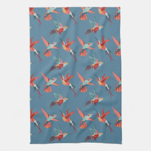 Retro Hummingbird Patroon Theedoek