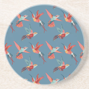Retro Hummingbird Patroon Zandsteen Onderzetter