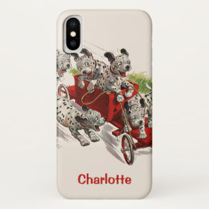Retro humor Kattige Dalmatiër puppy honden brandwe iPhone X Hoesje