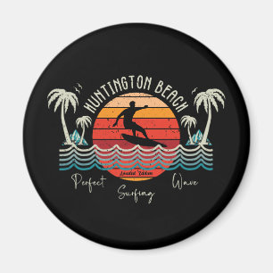 Retro Huntington Beach Surfen Magneet