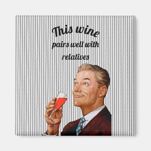 Retro Husband Funny Wine Gezegde Magneet (Voorkant)