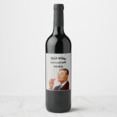 Retro Husband Funny Wine Gezegde Wijn Etiket (Voorkant)