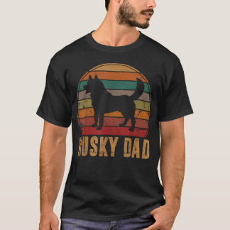 Retro Husky Vader Hondeneigenaar Huisdier Siberisc T-shirt