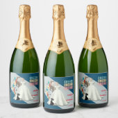 Retro huwelijksetiketten voor mousserende wijnfles sparkling wijnetiket (Flessen)
