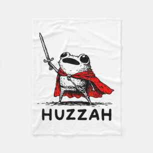 Retro Huzzah Kikker Ridder Grappig Zwaard Meme Cit Fleece Deken
