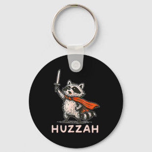 Retro Huzzah Wasbeer Ridder Grappig Zwaard Meme Ci Sleutelhanger