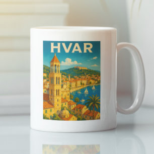 Retro Hvar Croatia Adria Coast Travel Koffiemok