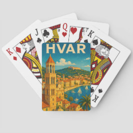 Retro Hvar Croatia Adria Coast Travel Pokerkaarten