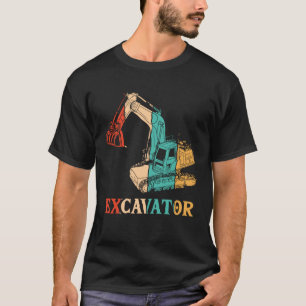 Retro hydraulische lader Backhoe Driver graafmachi T-shirt