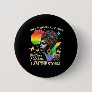 Retro I Am The Storm Inspirerende Afrikaanse trots Ronde Button 5,7 Cm