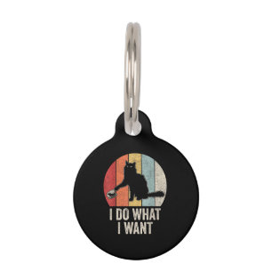 Retro I Doe Wat Ik Wil Kat T-shirt Kattenliefhebbe Huisdierpenning