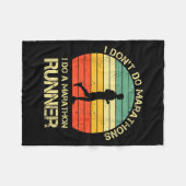 Retro I Don't Do Marathons I Do A Marathon Runner  Fleece Deken (Voorkant (Horizontaal))
