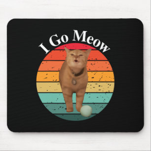 Retro I Go Miauw Grappige Kat Zingende Meme Muismat