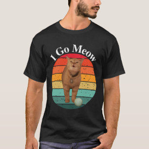 Retro I Go Miauw Grappige Kat Zingende Meme T-shirt