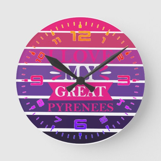 Retro I hou van mijn Pyreneeën Ronde Klok (Voorkant)